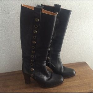 Frye leather piper stud pull on boots